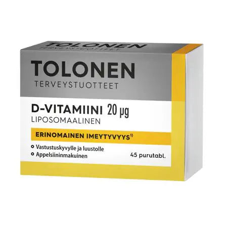 D-Vitamiini Liposomaalinen 20 µg 45 tabl, Tolonen- ERÄ