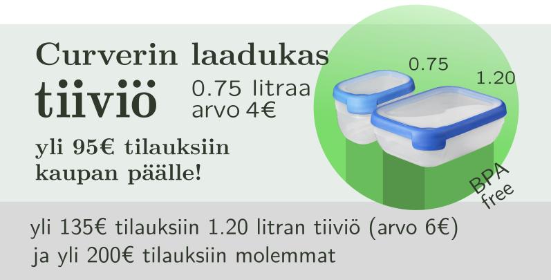 Kaupan päälle Curverin tiiviö yli 90€ tilauksiin