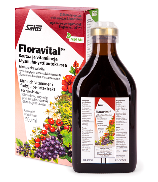 Salus Floravital vegaaninen rautavalmiste 500ml, Salus