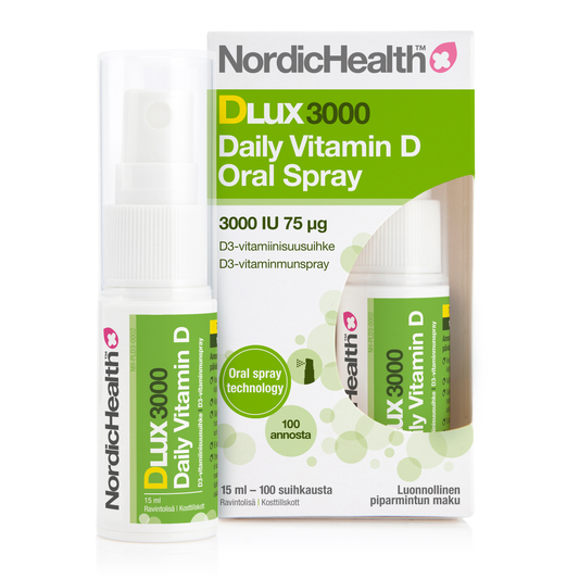 D-vitamiini Dlux D3 3000 Suihke 75µg 15ml, Nordic Health