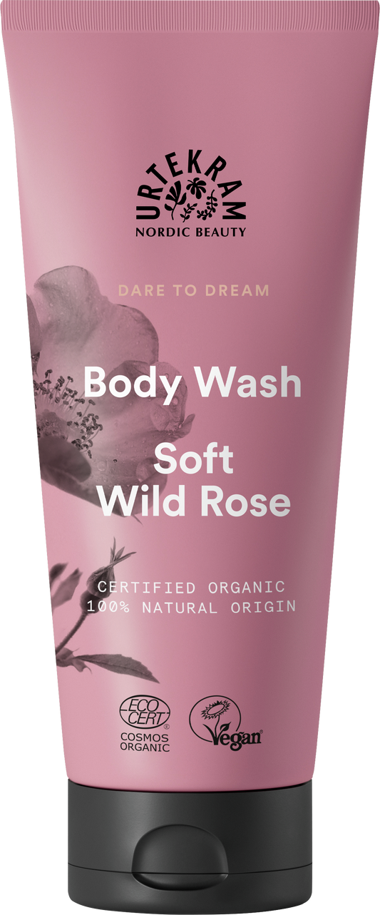 Suihkusaippua Soft Wild Rose 200ml, Urtekram