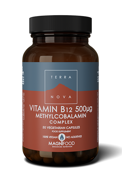 B12-vitamiini 500 ug Complex (metyylikobalamiini) 50 kaps, Terranova