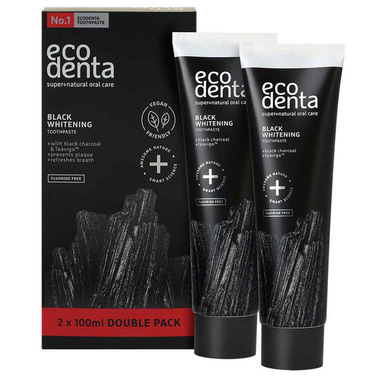 Ecodenta Black Whitening Hammastahna Tuplapakkaus 2x100ml