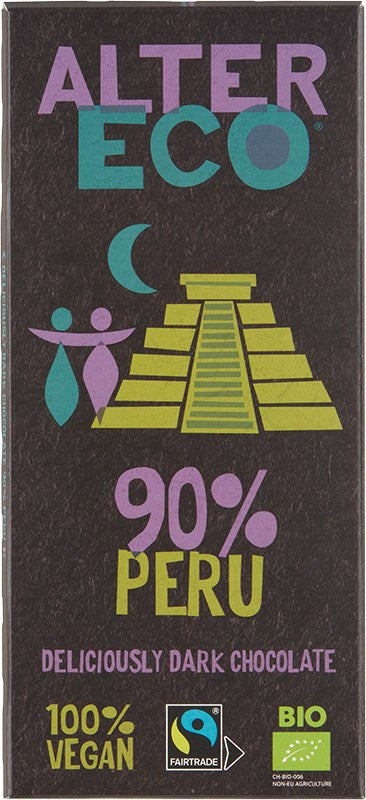 Suklaa tumma luomu 90% 100g, Alter Eco