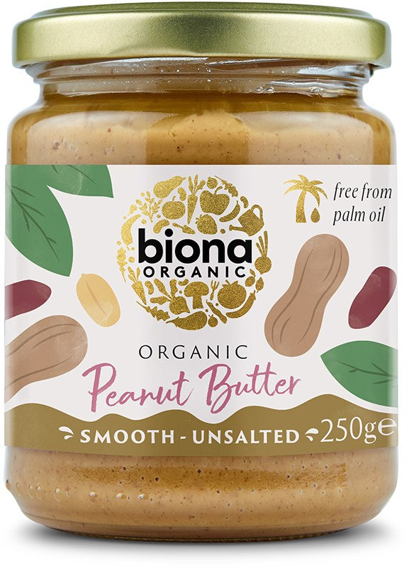 Maapähkinävoi, smooth, suolaton 250 g, Biona