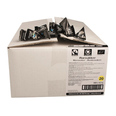 Urtekram Ruokosokeri Luomu annospakkaus 4,5 g x 800 kpl