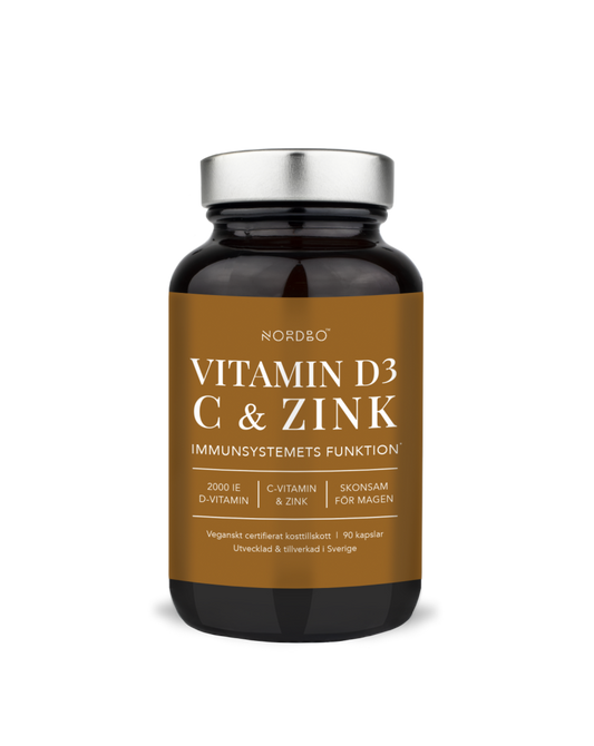 Vitamiini D3 50 µg +C & Sinkki 90 kaps, Nordbo
