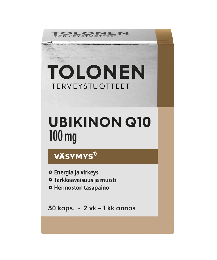 Ubikinon Q10 + B-vitamiinit 100 mg 30 kaps, Tolonen