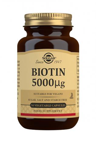 Biotiini 5000 µg 50 kaps, Solgar