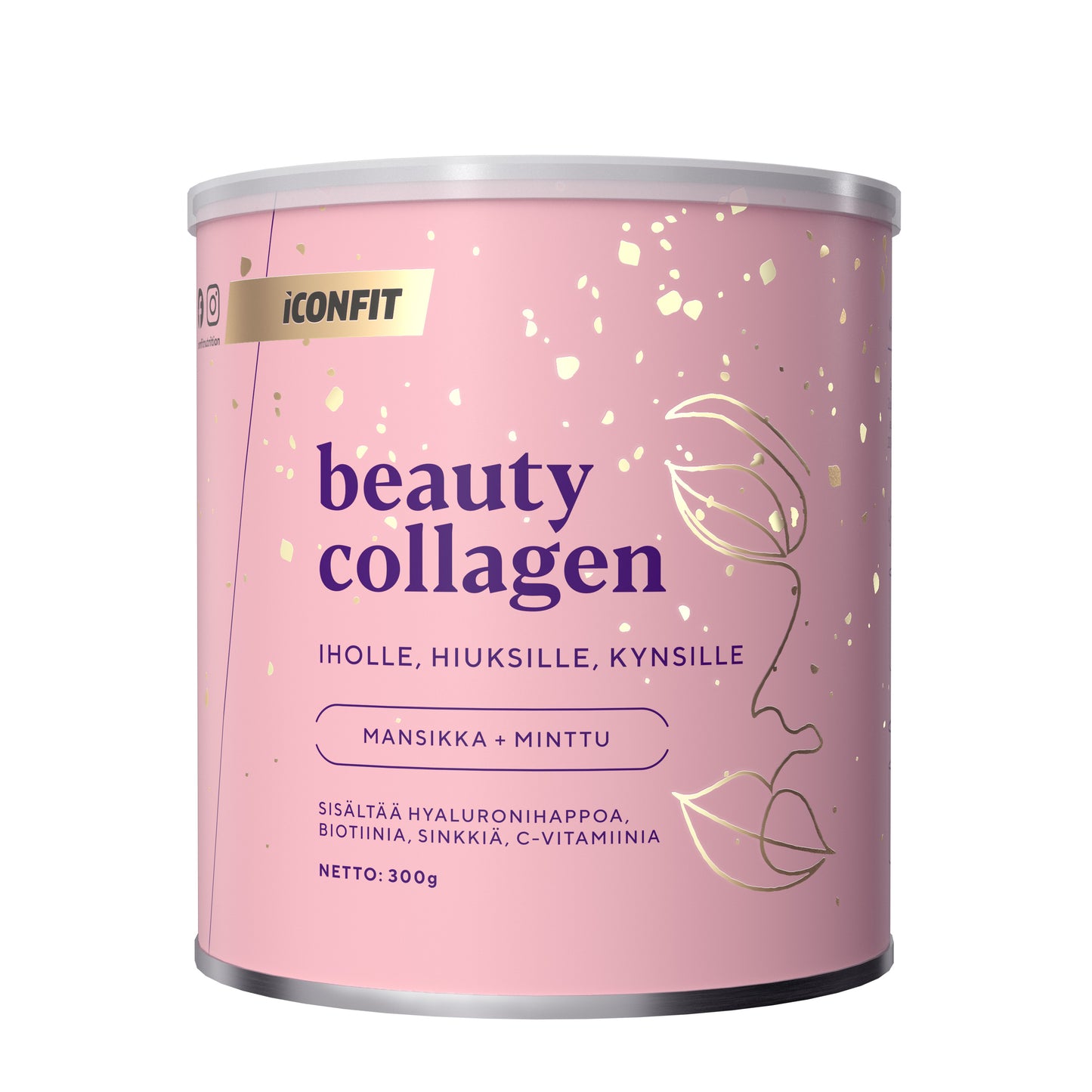 Kollageeni Beauty mansikka-minttu 300g, ICONFIT