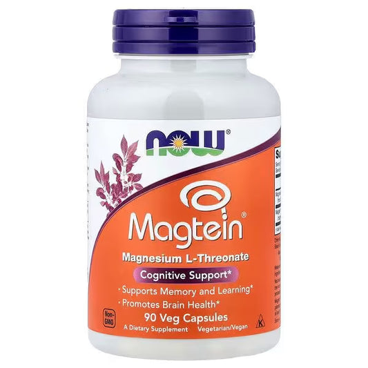 Magtein Magnesium L-Threonate, 90 Vegekaps, NOW Foods
