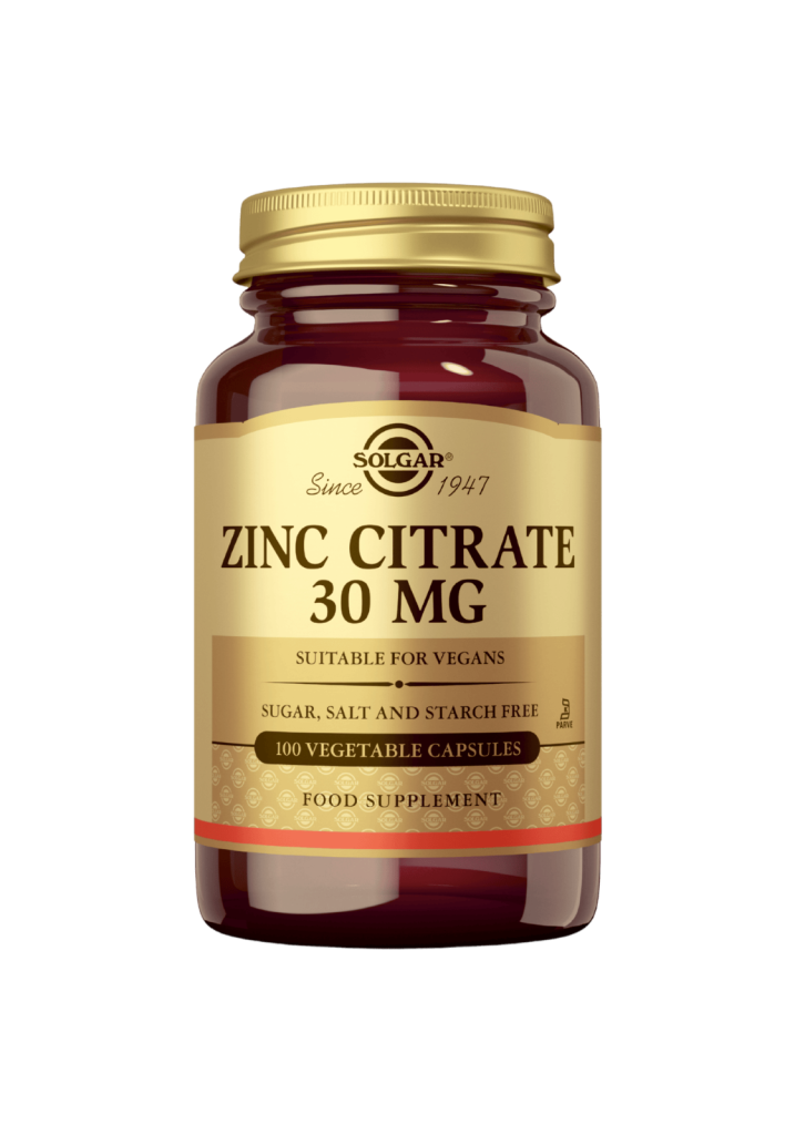 Sinkki Sitraatti 30mg 100kaps, Solgar