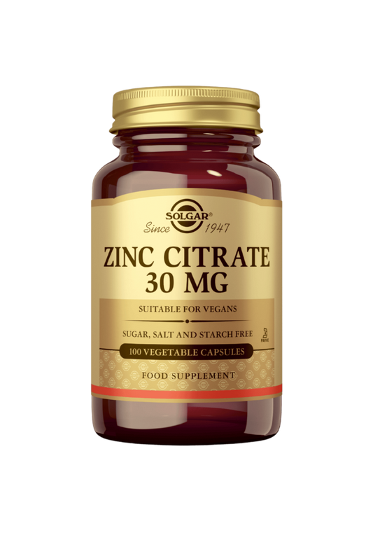 Sinkki Sitraatti 30mg 100kaps, Solgar