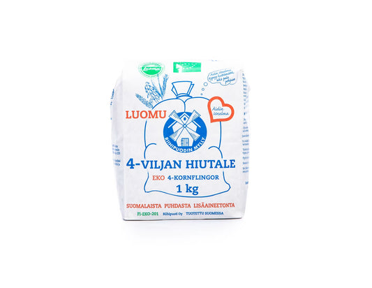 Äidin Unelma 4-viljanhiutale Luomu 1 kg,  Riihipuoti