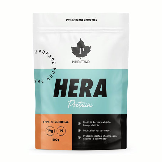 Athletics Heraproteiini, Appelsiini-Suklaa 500 g, Puhdistamo