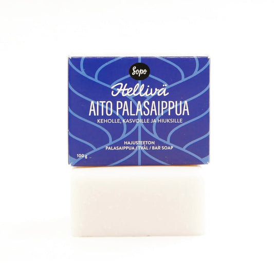 Hellivä Aito Palasaippua - Hajusteeton 100 g, Sopo Soap