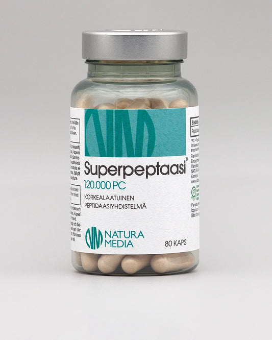 Superpeptaasi 120 000 PC 80 kaps, Natura Media