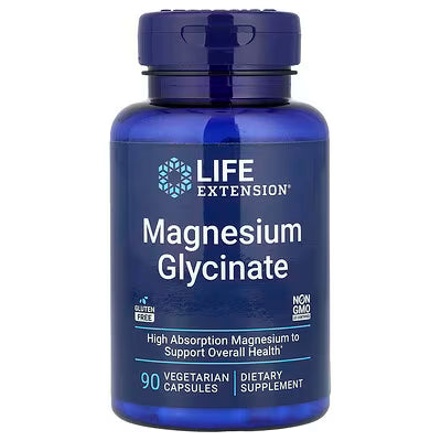 Magnesium Glycinate 105mg- 90 vegekaps, Life Extension