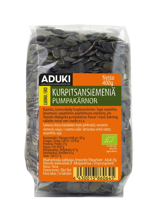Kurpitsansiemen Luomu 400 g, Aduki