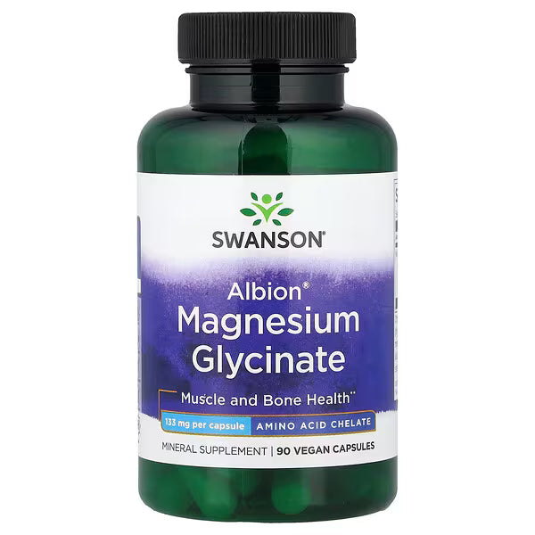 Magnesiumglysinaatti 133 mg, 90 vegekaps, Swanson