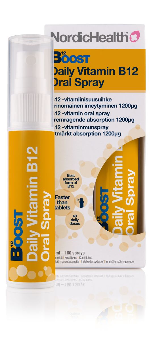 B12-vitamiini Boost Suihke Metyylikobalamiini 25ml, Nordic Health