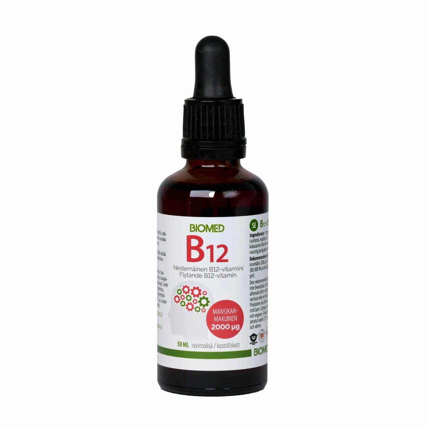 B12-vitamiinitipat 2000µg 50 ml, Biomed