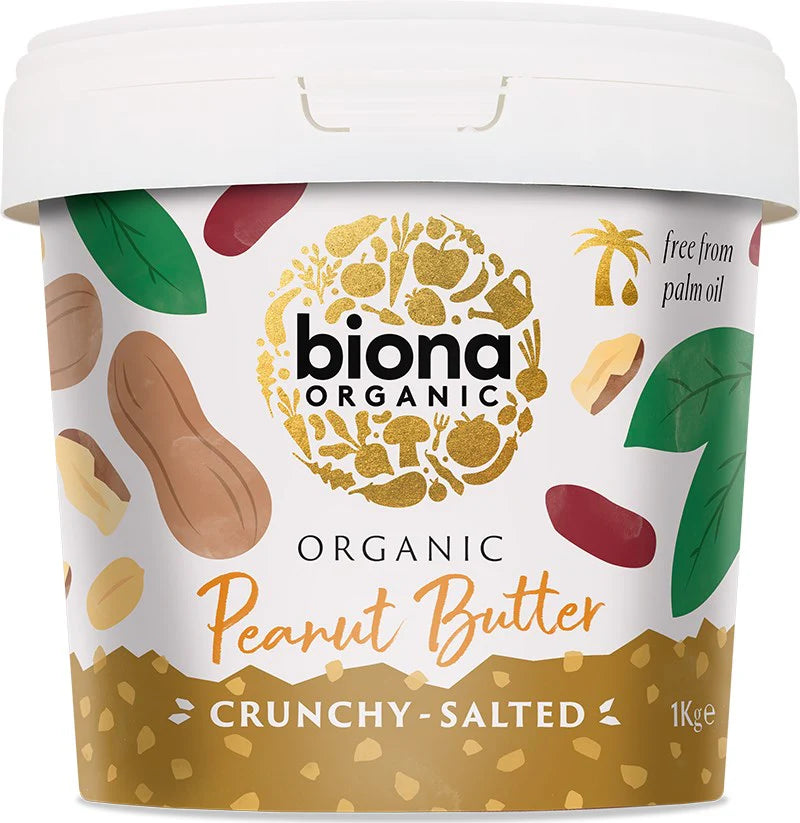 Maapähkinävoi Luomu, crunchy, 1 kg, Biona