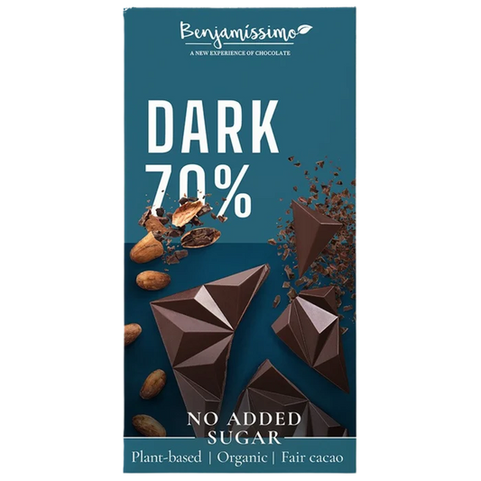 Tumma suklaa 70 %, ei lisättyä sokeria 60 g, Benjamissimo