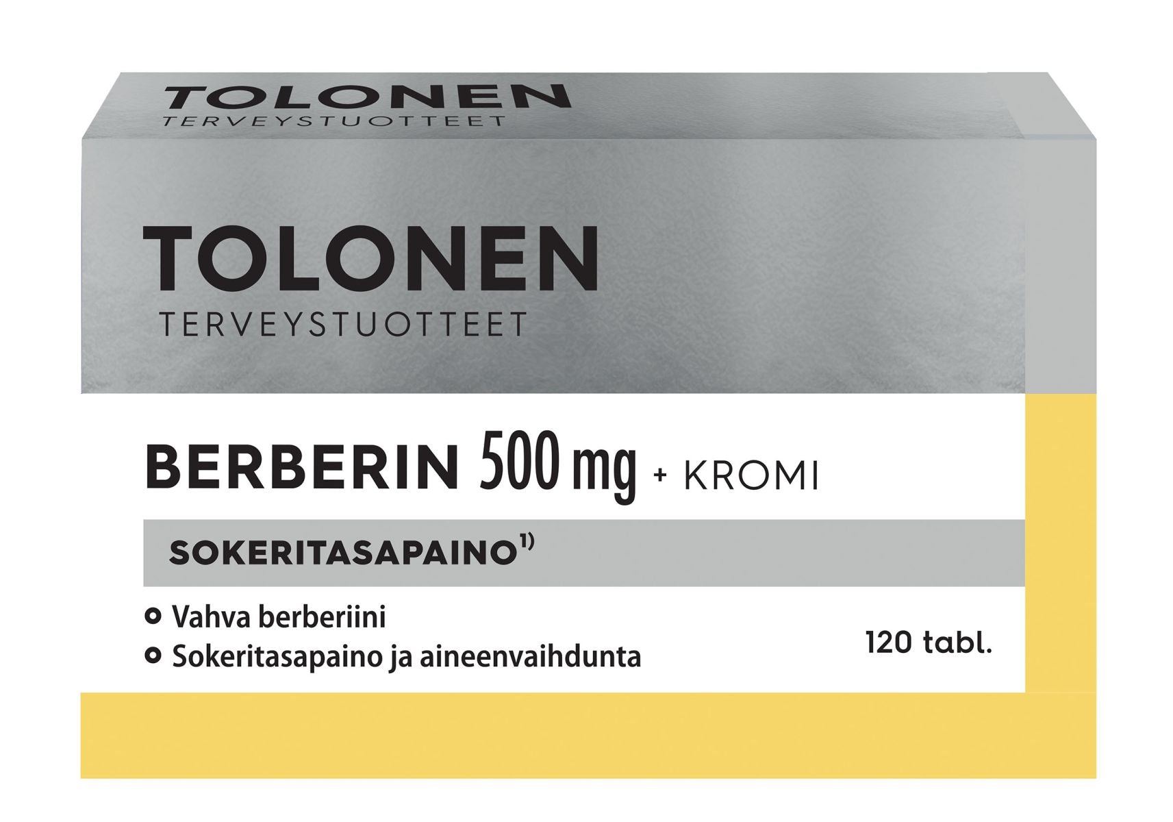 Berberin+Kromi 120kaps. 500mg berberiini+kromi, Tolonen