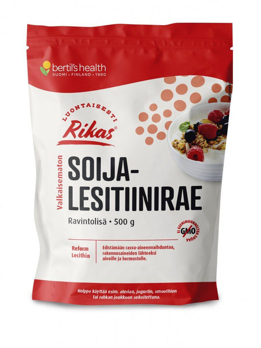 Soijalesitiinirae Rikas Lecithin 500g, Bertils