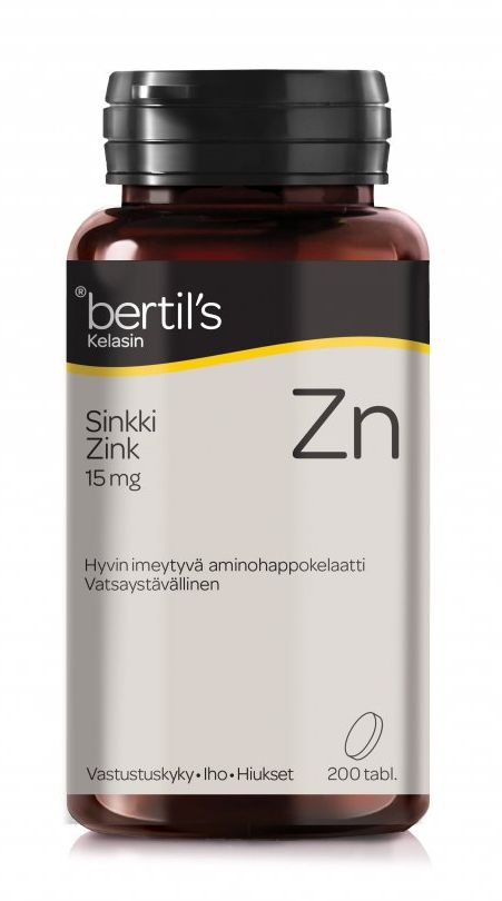 Sinkki kelasin 15mg 200tabl., Bertils