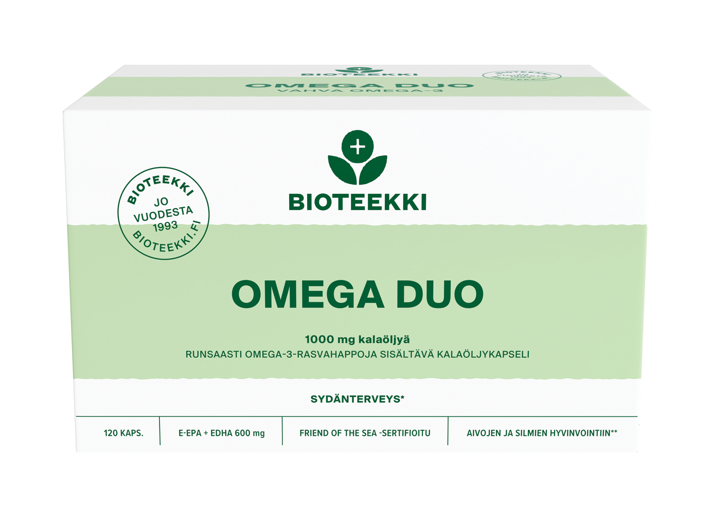 Omega-3 Duo 650mg E-EPA + E-DHA 120 kaps, Bioteekki