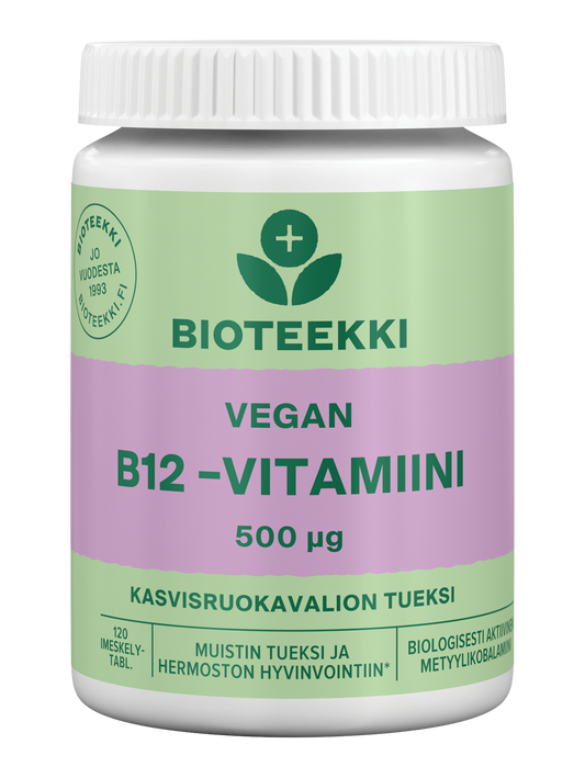 Vegan B12-vitamiini 500 μg 120 imeskelytabl, Bioteekki