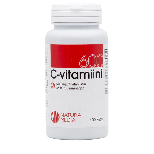 C-vitamiini+ruusunmarja 600 mg 100 kaps, Natura Media