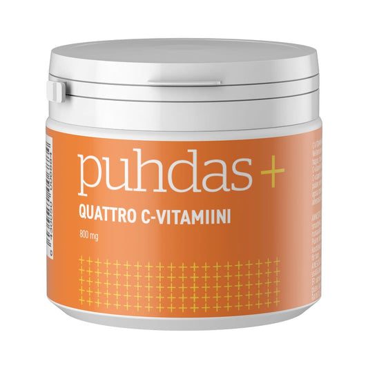 C-vitamiini Jauhe Quattro 800mg 200g, Puhdas+
