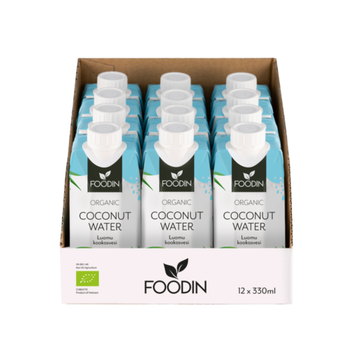 Kookosvesi, luomu, 330ml x 12-pack, Foodin