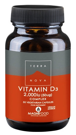 D-vitamiini D3 Kasviperäinen 50µg 50kpl, TerraNova