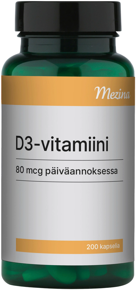D3-vitamiini 80 µg 200 kaps, Mezina