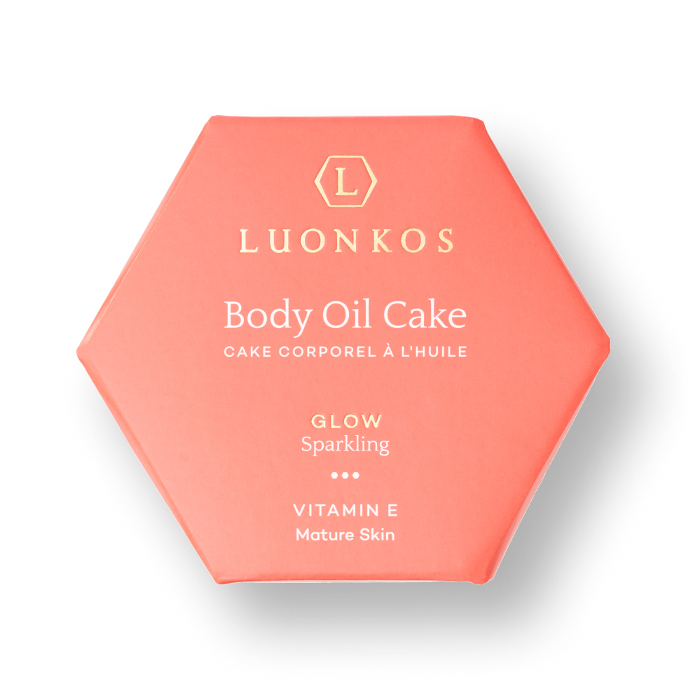 Glow body oil cake 55 g, sparkling, Luonkos