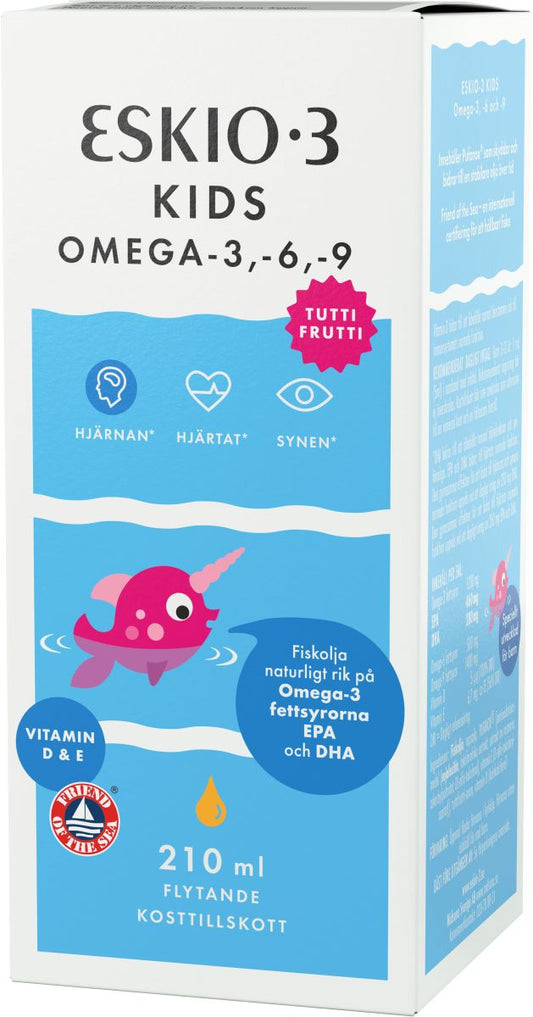 Eskio-3 Kids, Omega-3-6-9 Kalaöljy 210ml