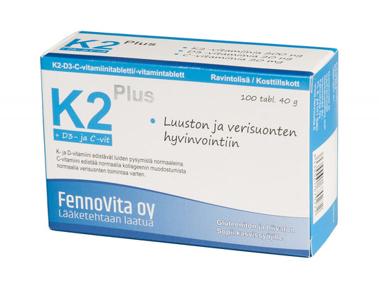 K2 Plus+D3 ja C-vitamiini 100kpl, FennoVita
