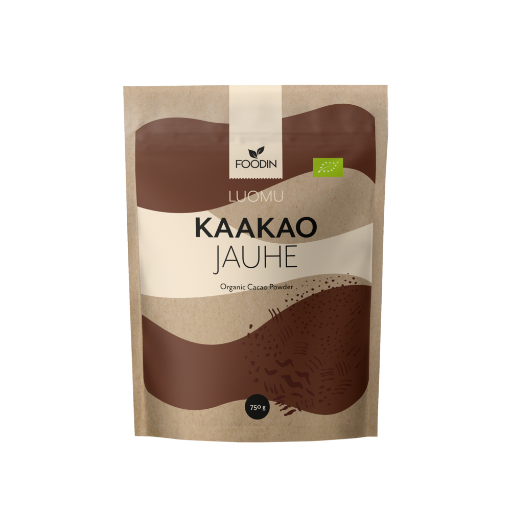 Kaakaojauhe, Raaka, Luomu 750g, Foodin