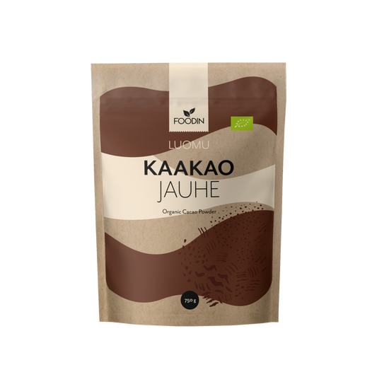 Kaakaojauhe, Raaka, Luomu 750g, Foodin