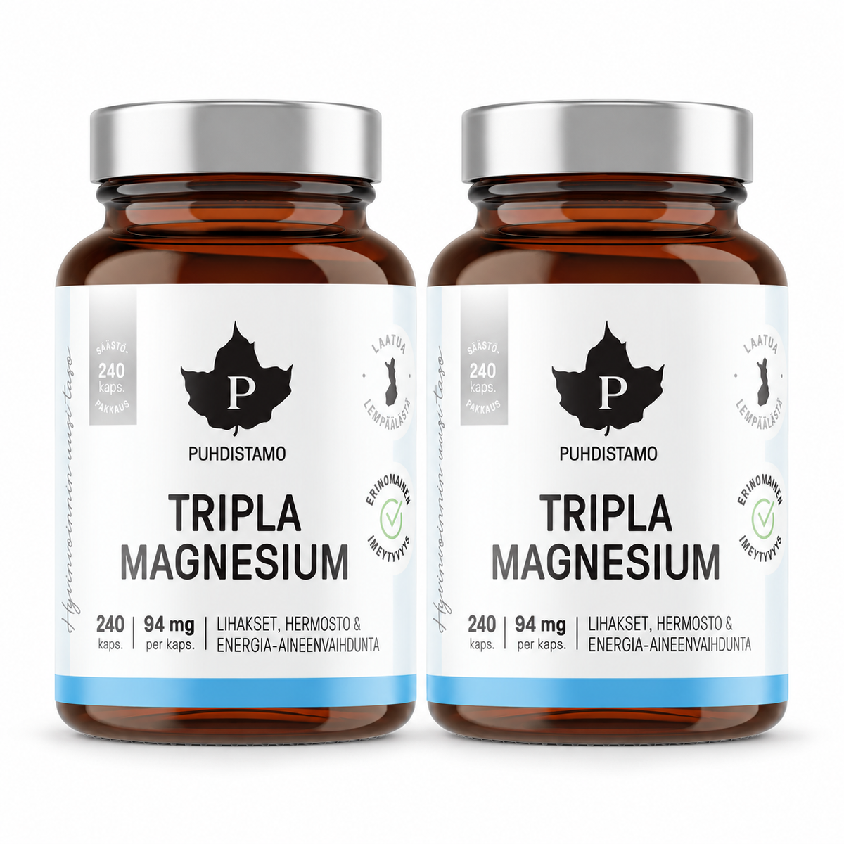 Tripla Magnesium 2 x 240 kaps, Puhdistamo - Säästöpakkaus