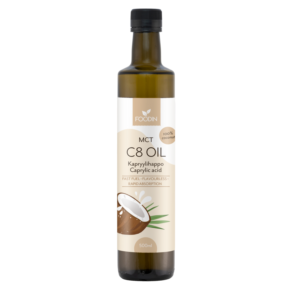 Kapryylihappo, (100% kookosöljypohjainen) 500ml, Foodin