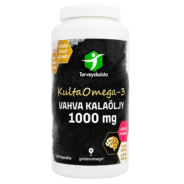 KultaOmega-3 Vahva Kalaöljy 1000 mg 120 kaps, Terveyskaista