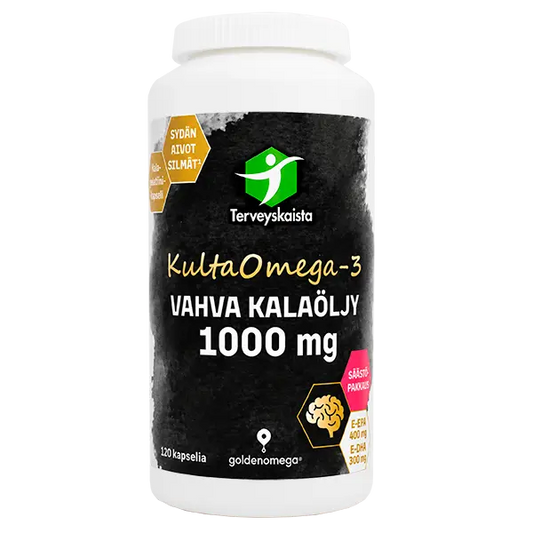KultaOmega-3 Vahva Kalaöljy 1000 mg 120 kaps, Terveyskaista