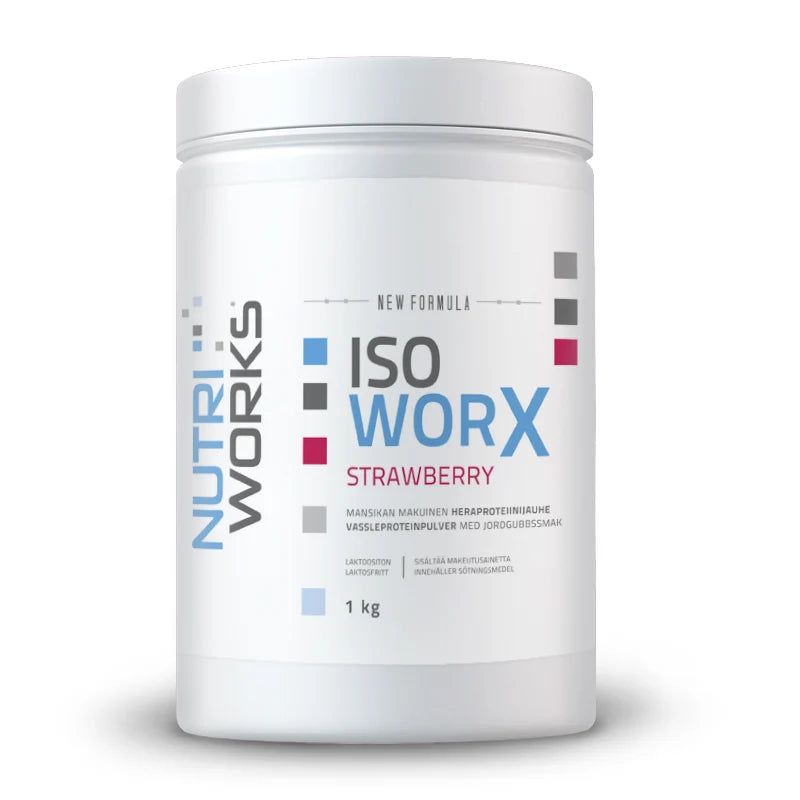 Iso worX laktoositon Heraproteiini, 1 kg Mansikka, Nutri Works