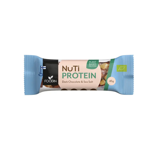 NUTI Protein, Dark Chocolate & Sea Salt, Luomu 45g, Foodin
