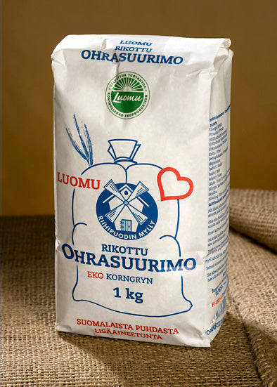 Luomu ohrasuurimo rikottu 1 kg, Riihipuoti